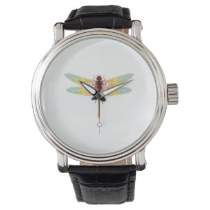 fascinating iridescent drawing of a dragonfly watch