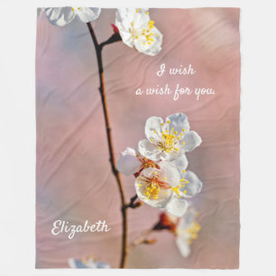 Fascinating Japanese Apricot Flower Fleece Blanket