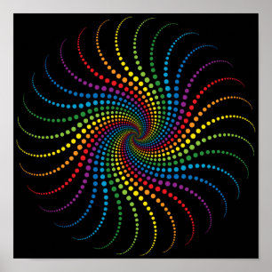 Fascinating Rainbow Spiral Poster