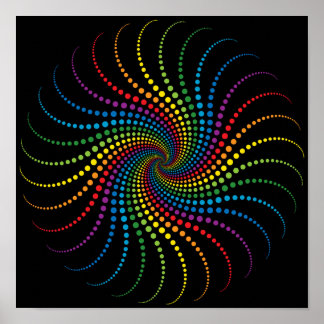 Fascinating Rainbow Spiral Poster