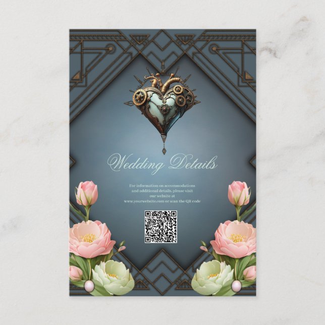 Fascinating steampunk heart  enclosure card (Front)