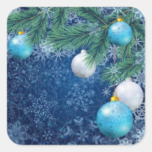 Fascinating White Christmas Square Sticker