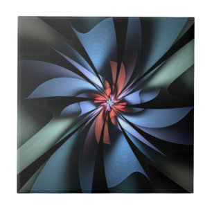 Fascination Blue and Green Abstract Tile