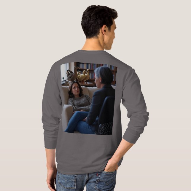 Fascination With Ducks men grey long shirt back (Back Full)