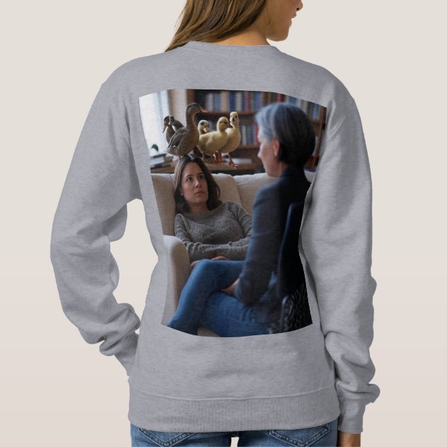 Fascination With Ducks women grey sweatshirt back (Back)