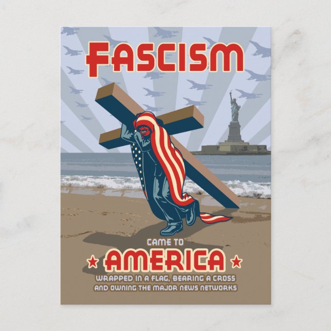 Fascism Came Wrapped Postcard (Front)