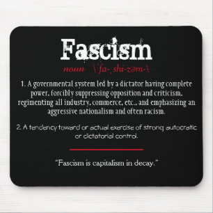 Fascism Definition Political Statement Red Mouse Mat