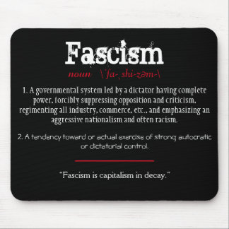 Fascism Definition Political Statement Red Mouse Mat