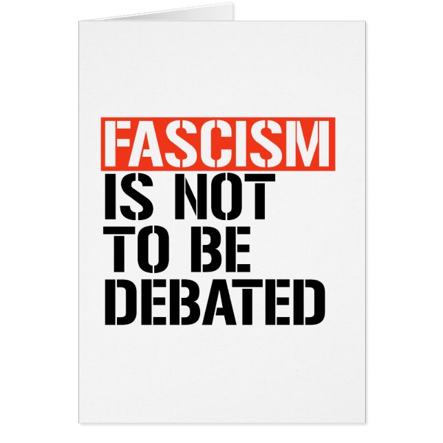 Fascism is not to be debated (Front)