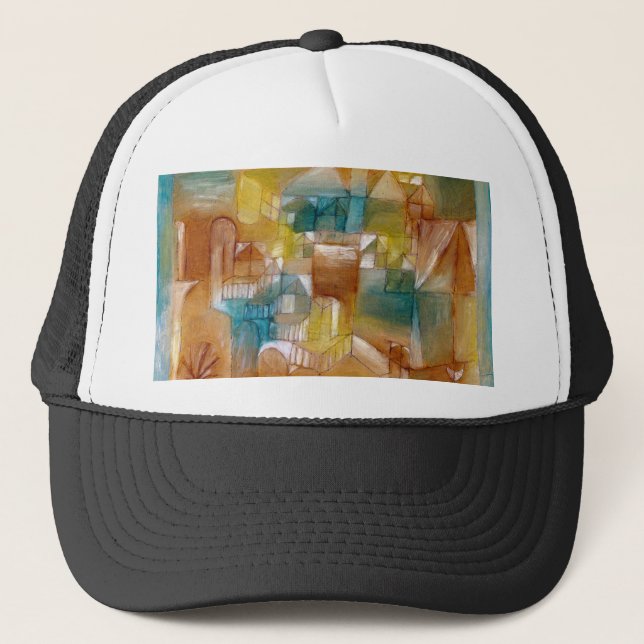 Fasçsade brown-green (1919) by paul klee trucker hat (Front)
