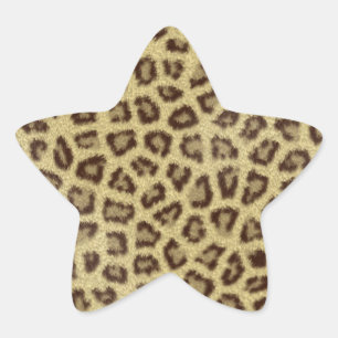 Fashinable leopard skin fluffy fur effect star sticker