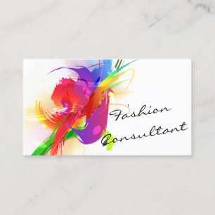 Fashion  Abstract Lorikeet Paint Splatter Business Card