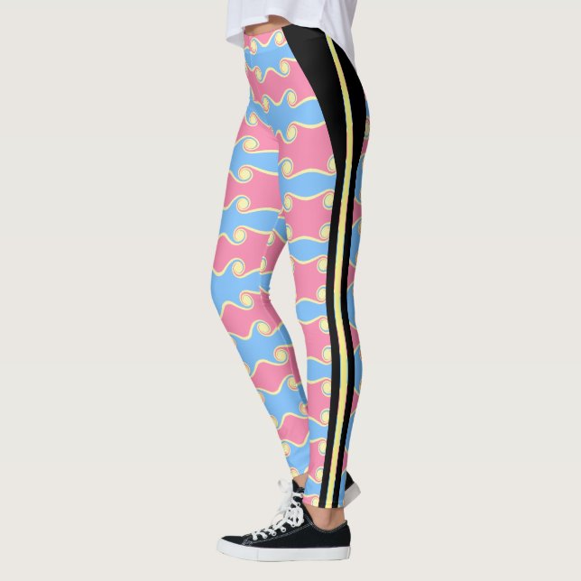 Fashion Abstract Swirling Waves Leggings (Left)