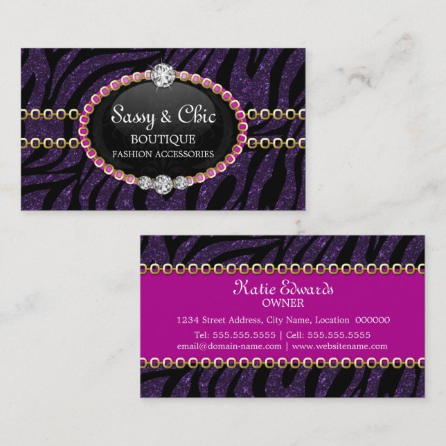 Fashion Accessory and Jewellery Business Card (Front/Back)