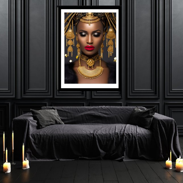 Fashion African gold Black Jewelled hair Choker Poster (Creator Uploaded)