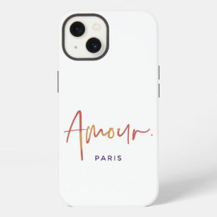 Fashion Amour Paris with Orange,Yellow Text White iPhone 13 Case