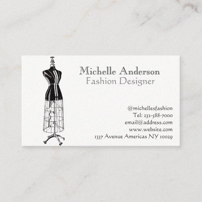 Fashion and clothing business card (Front)