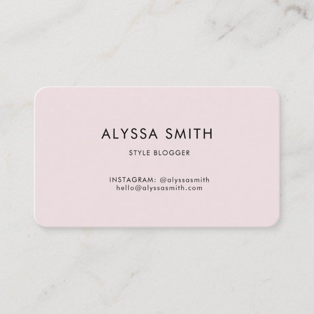 Fashion and Style Blogging, Business, Social Media Business Card (Front)