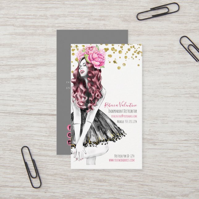 Fashion Apparel Cosmetics Salon Business Card (Front/Back In Situ)