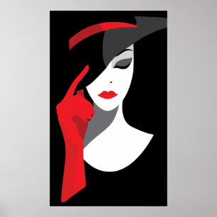 Fashion art deco elegant stylish illustration poster