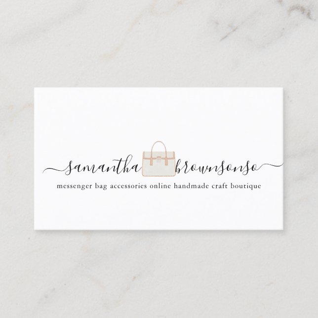 Fashion bag accessories online handmade business card (Front)