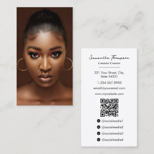 Fashion Beauty Influencer Content Creator Photo Business Card
