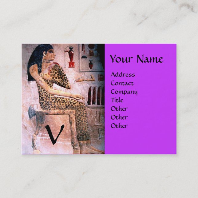 FASHION & BEAUTY OF ANTIQUE EGYPT MONOGRAM violet Business Card (Front)