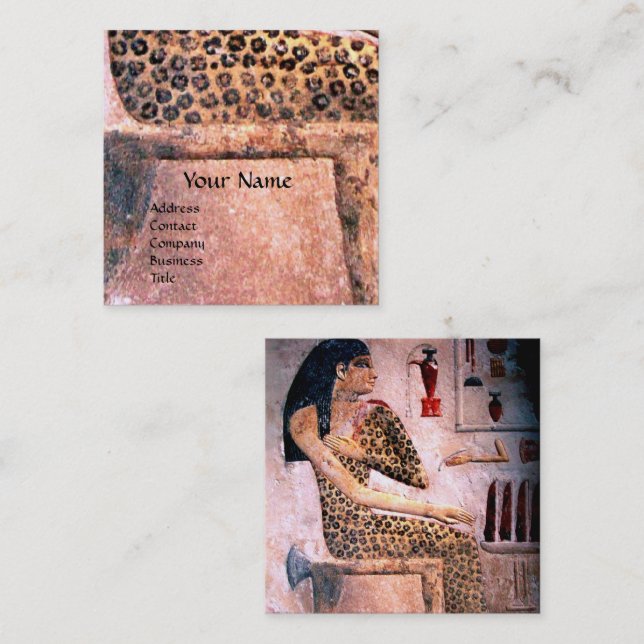 FASHION & BEAUTY OF ANTIQUE EGYPT Pink Square Business Card (Front/Back)