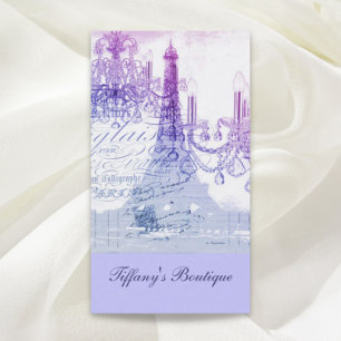 fashion beauty salon spa purple paris eiffel tower business card