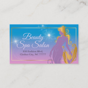 Fashion beauty spa salon mermaid illustration business card