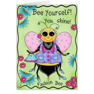 Fashion Bee Whimsy Honey Bee Cute Art