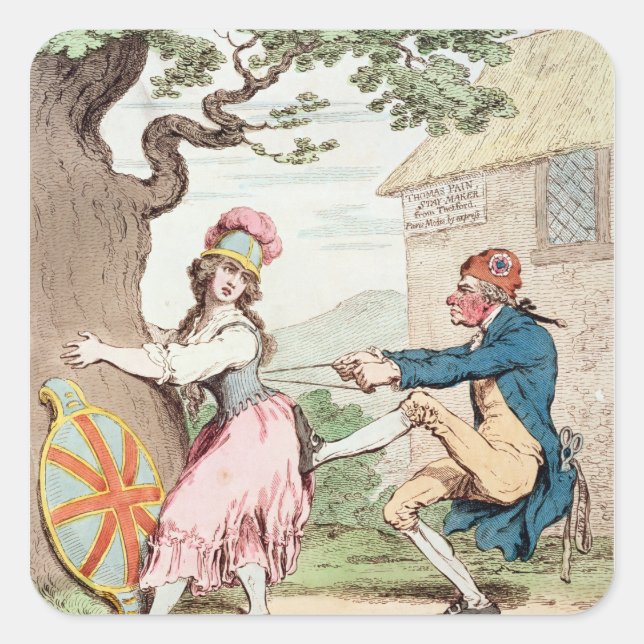 Fashion Before Ease or A Good Constitution...' Square Sticker (Front)