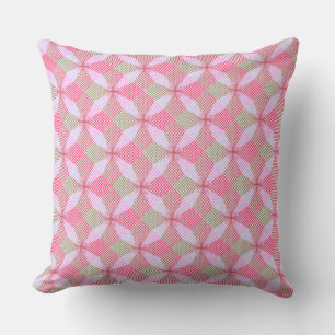 Fashion Beige and Pink Geometric Pattern Cushion