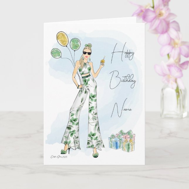 Fashion Birthday Card (Orchid)