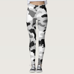 Fashion Black White and Gray Army Leggings