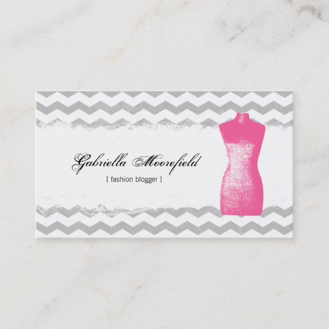 Fashion Blogger Modern Contact Business Card (Front)
