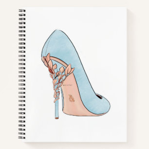 Fashion Blue  Shoe by watercolor Notebook