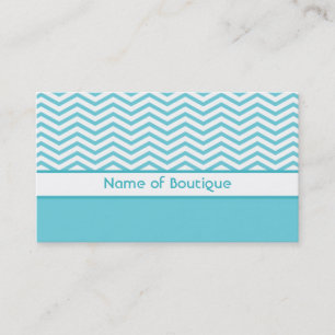 Fashion Boutique Aqua and White Chevrons Business Card