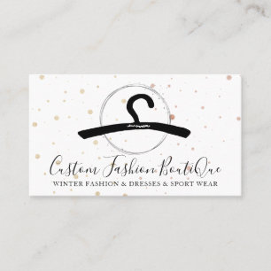 Fashion Boutique Black Dress Tailor Sewing Hanger Business Card