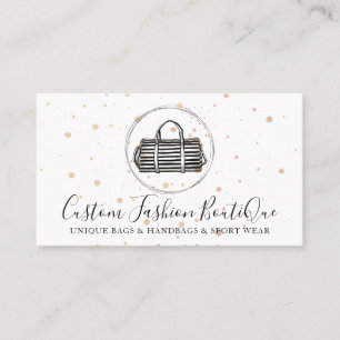 Fashion Boutique Black White Handbag Business Card