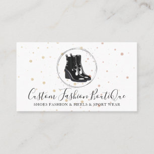 Fashion Boutique Black Winter Shoes Business Card