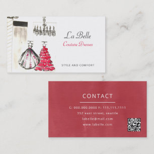 Fashion Boutique Couture Dressmaker  Business Card