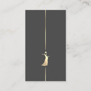 Fashion Boutique Gold Dress Logo Business Card