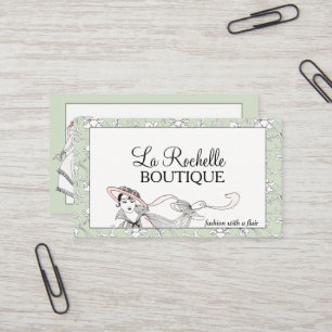Fashion Boutique Stylist Floral Vintage French Business Card