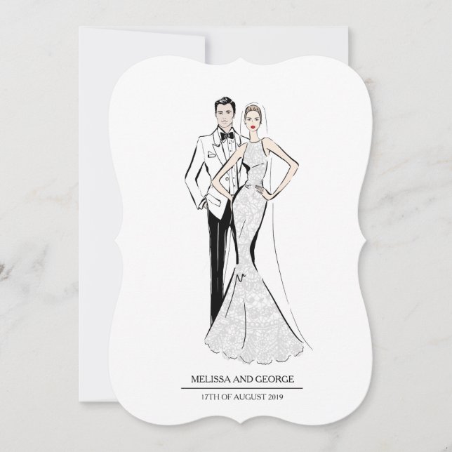 Fashion Bride and Groom Invitation (Front)