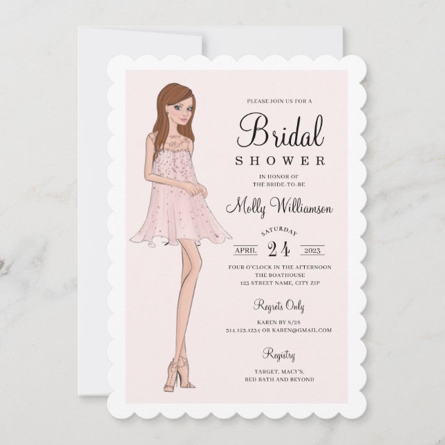 Fashion Bride Bridal Shower Invitation (Front)