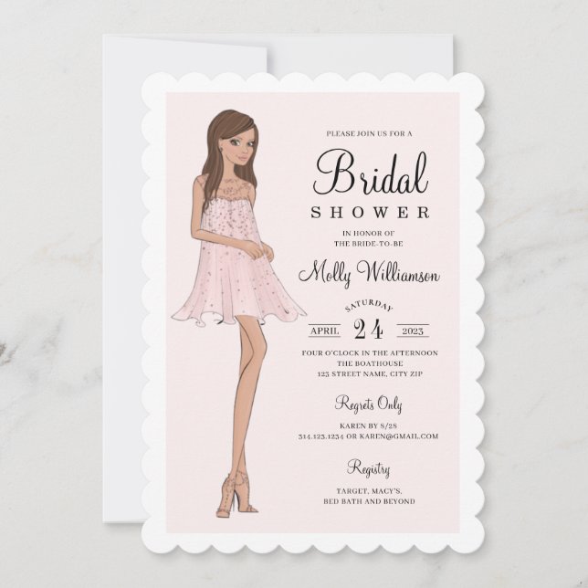 Fashion Bride Bridal Shower Invitation (Front)