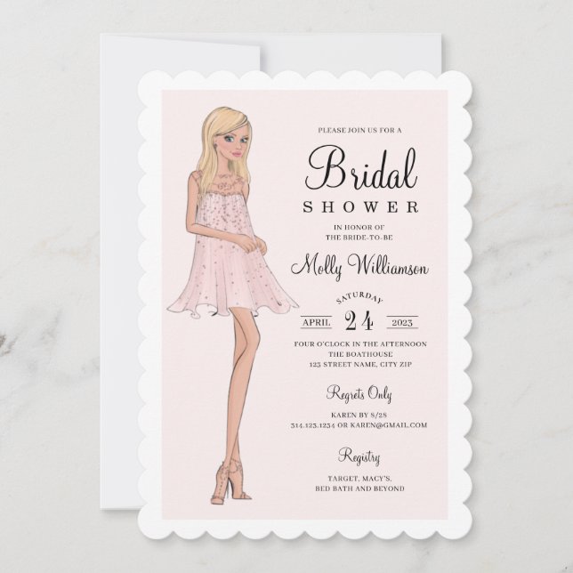 Fashion Bride Bridal Shower Invitation (Front)