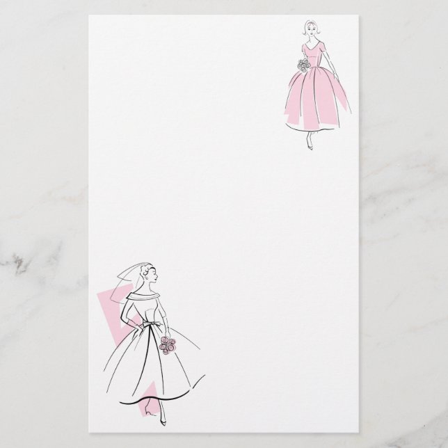 Fashion Bride Group Pink stationery (Front)