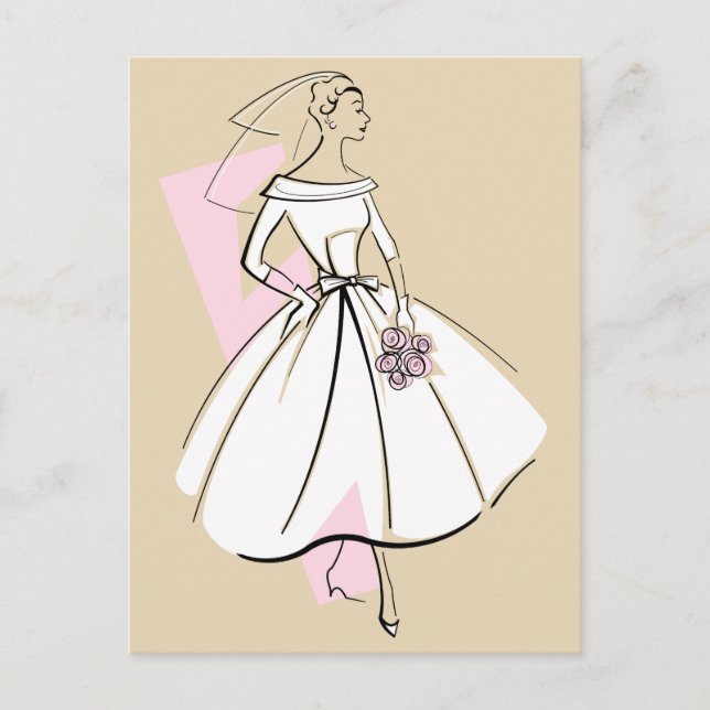 Fashion Bride Neutral beige postcard (Front)